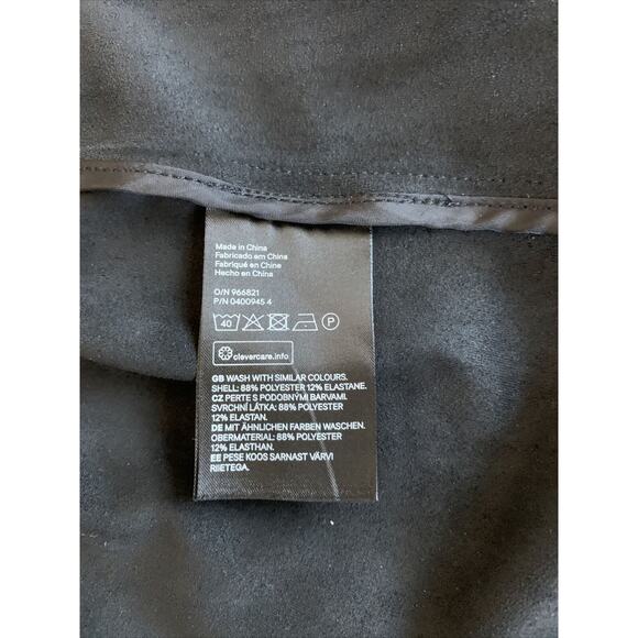 Vegan Suede Stretch Midi Coat Open Black H&M Cardigan Pockets Small Safari - Picture 8 of 8